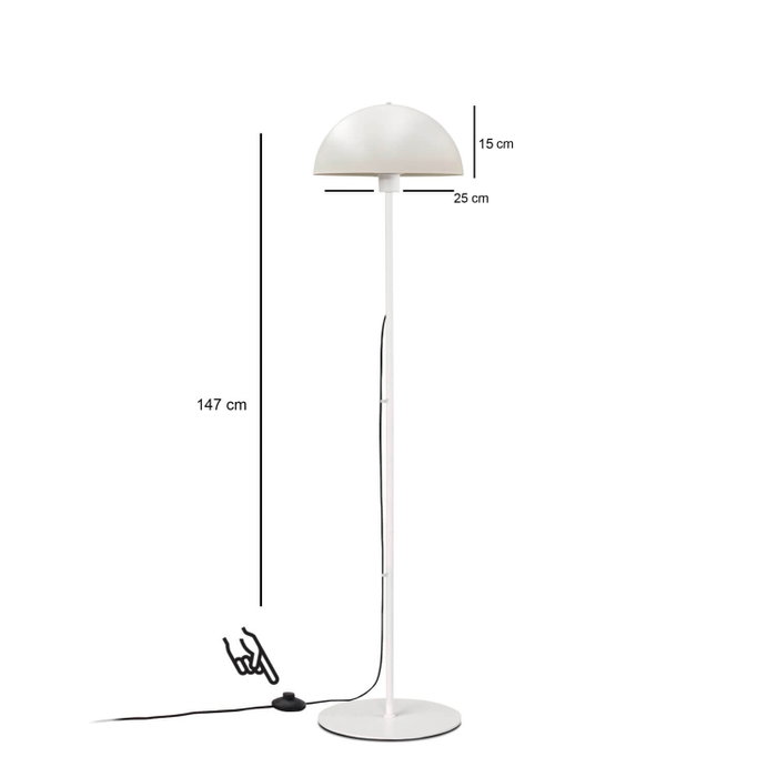 Opviq Lámpara de pie metálica Crema 147 cm Opviq Lámpara de pie metálica Crema 147 cm